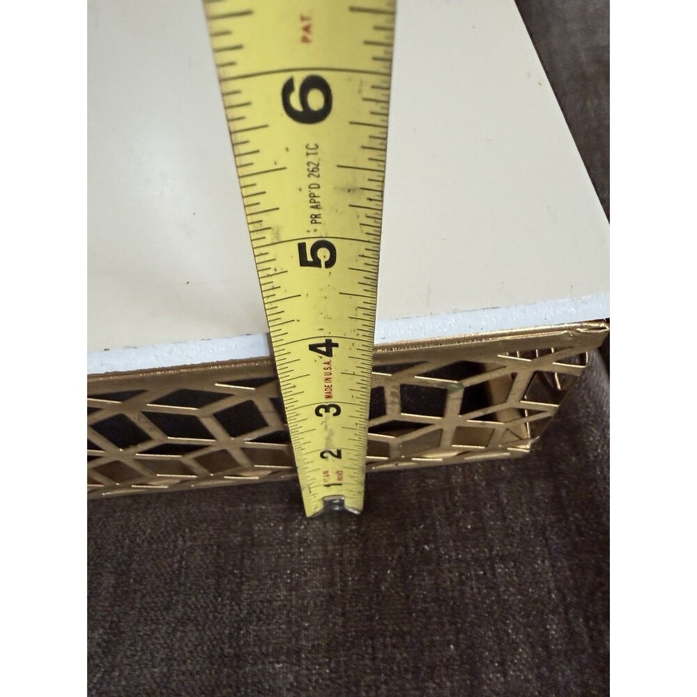Floating Wall Shelf White Decorative Gold Cut Out Shabby Modern 18”L 4” Solid - Picture 5 of 16